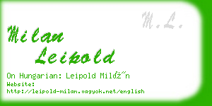 milan leipold business card